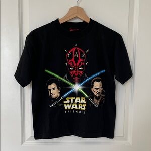 Vintage! Star Wars Epidode I Kids Black Graphic T-Shirt